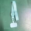Universal light blue nylon phone lanyard with adjustable strap and adhesive tether tab - Glacier Blue
