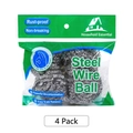 Durable 4-pack stainless steel scouring pads in retail packaging for kitchen cleaning - 7g x 4 Pack (Colored Bag)