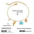 Détail du bracelet en acier inoxydable 18K avec coquillages, étoile de mer et chaîne réglable - Style Bracelet Élément Océan (JDB0202014)