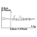 Colgante de cruz believe en acero inoxidable plateado para creación de joyas de DIY - Creer / Plateado