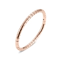 Elegant bamboo style stainless steel bangle in polished rose gold finish - Square Rose Gold Bamboo Knot