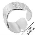 Detailed view of irregular textured silver stainless steel ring with 1.7cm size dimension - Silver