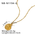 Detail of a gold nautilus pendant necklace showing dimensions and weight specifications - Gold Nautilus Shape Necklace (NB-N1194-G)