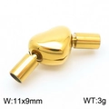 Goldener herzförmiger Magnetverschluss für 2,5mm Schmuckkordel mit 11x9mm Abmessungen - Gold Herz Stil (KLJ8647-Z)