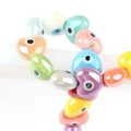 Colorful heart-shaped ceramic evil eye beads for DIY jewelry making accessories - 13x14mm / Multicolor