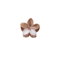Eleganter Haarklammer mit Plumeria-Blüte im Farbverlauf von Karamell bis Weiß - 4cm Farbverlauf Frangipani - Dunkelbraun