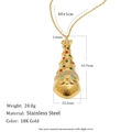 18K vergoldete Edelstahl Halskette mit Weihnachtsbaum Anhänger und bunten Kristallen - Weihnachtsmütze Bunter Strassanhänger (Gold) / Gold