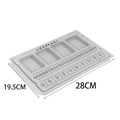 Detailed view of grey flocked jewelry design board with scale markings and compartments - Flocking/Velvet / Multi-Grid Bracelet Tray