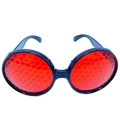 Funny red honeycomb lens round party glasses for insect cosplay and stage performance - Red Honeycomb Glasses