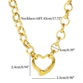 Tabella taglie dettagliata di una collana a catena dorata con pendente a cuore cavo - Collana con Cuore Vuoto e Catena a O (N1924G)