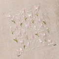3D embossed nail stickers featuring pink pearlescent butterflies and tulip floral designs - Pink Pearlescent Butterfly and Tulip (M-362)