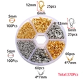 370pcs gold and silver DIY jewelry finding set with lobster clasps and jump rings in a case - Gold/Silver Mixed (370Pcs Set)