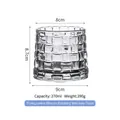 Textured 270ml thick glass whiskey tumbler with creative woven pattern design - Transparent Weave Pattern