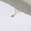 Elegant gold chain necklace featuring a bright sky blue five-pointed star pendant - Sky Blue (Gold Chain)