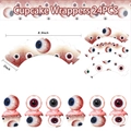Detailed view of 24PCS bloody eyeball cupcake wrappers with size specs for scary parties - Cupcake Wrappers 24PCS - Large Eyeball