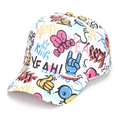 Casquette de baseball enfant blanche avec imprimé graffiti coloré et motifs King - 52-54cm / Blanc Street Graffiti Slogan (#9)