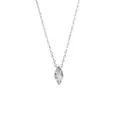 Collana in argento sterling S925 con zircone taglio marquise e catenina sottile d'argento - Argento 925 / Oro Bianco