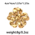 18K gold plated stainless steel 4cm floral pendant with hammered metal texture - Gold Five-Petal Flower