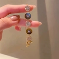18k gold plated bracelet featuring tiger eye effect charms and sparkling starburst motifs - Tiger Eye Round Pendant (Gold-Brown)