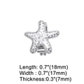 Starfish shaped silver charm for DIY bracelets featuring sparkling cubic zirconia stones - Silver Starfish Zirconia