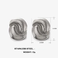 Orecchini a forma di conchiglia in acciaio inossidabile argento, altezza 3,4 cm - Argento