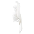 Weißes trägerloses Satin-Minikleid mit Falten und elegantem langen Halstuch - XS / Weiß
