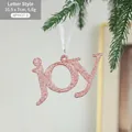 Pink glitter Joy letter ornament for Christmas tree decoration, 10.5x7cm size - Letter Style