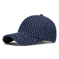 Navy blue denim baseball cap featuring white star embroidery and distressed details - Adjustable / Dark Blue (Stars)