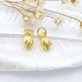 Detailed golden flower bud pendant charms with textured surface for DIY jewelry making - 12*6mm / Antique Gold