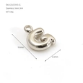 Polished silver stainless steel letter G bubble pendant charm for DIY jewelry making - Letter G / Steel