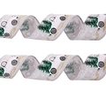 Ruban de Noël blanc de 6m avec sapins verts et paillettes dorées pour décoration - 10m Gris (6,3 cm de large)