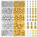 DIY jewelry making kit with gold and silver beads in a 10-compartment storage box - 10-Grid Mixed Gold & Silver Spacer Beads Set