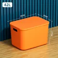 Twilight Orange 42L storage box with side handles and secure lid for home organizing - Super Giant (46x34x27cm) / Twilight Orange