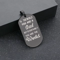 Black stainless steel dog tag necklace for Dad with personalized laser engraving - Pendant / Black Color (No Chain)