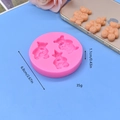 Stampo in silicone rosa con orsetti per decorazioni torte e artigianato - Stile orsetto in rilievo (4)