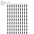 Close-up of black and white spiral football themed paper straws for party decoration - Striped Paper Straws