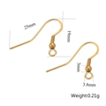 Golden stainless steel earring hooks with 3mm bead and 25mm length for DIY jewelry making - Gold Color - Style F
