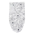Newborn swaddle wrap with black milk bottle print and 'I love Milk' text on white cotton - White Milk Bottle Pattern Swaddle