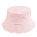 Detailed close-up of pink cotton canvas bucket hat showing fine stitching and fabric texture - Pink