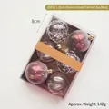 6-piece 8cm Christmas ball ornaments set in burgundy and gold snowflake design - 8cm Coffee