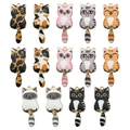 14-piece set of moving tail cat pendants for DIY necklaces and handmade jewelry - 14Pcs Mixed Cat Enamel Set