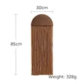 Bohemian wall decor with semicircular wood board and brown fringe, weight 328g - Brown