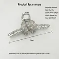Silver bow alloy hair claw clip with wrinkled texture for thick hair, 110mm length - No.24 Gold Minimalist Large Bow