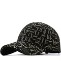 Berretto da baseball nero classico con motivo monogramma dorato e visiera curva - Regolabile (Taglia unica) / Nero con Monogramma Oro (02)