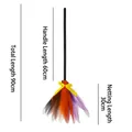 Halloween witch broom with orange purple and black mesh layers and yellow bow decoration - Splicing Color Broom