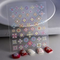 Detailed 3D relief nail art sticker FEB-631 with colorful bohemian geometric patterns - FEB-631