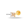 Gouden G23 titanium labret piercing met zirkoon bloem en 0,31 cm diameter - 1# Bloemenstijl / Goud