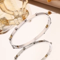 【205】silver Beaded Bangle