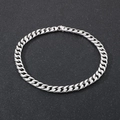 Collana a catena cubana argento lucido da 15mm con chiusura a moschettone resistente - Colore Acciaio (KN18961-BD)