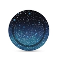 Starry sky theme disposable PE round tablecloth with blue galaxy and white stars pattern - Starry Sky Small Plate
